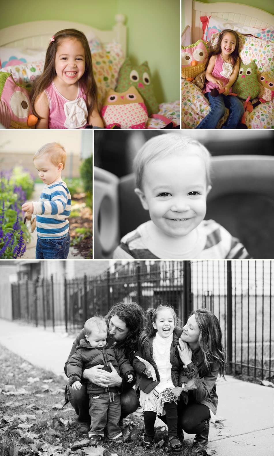 Chicago's best family photographer takes outdoor portraits for young family.